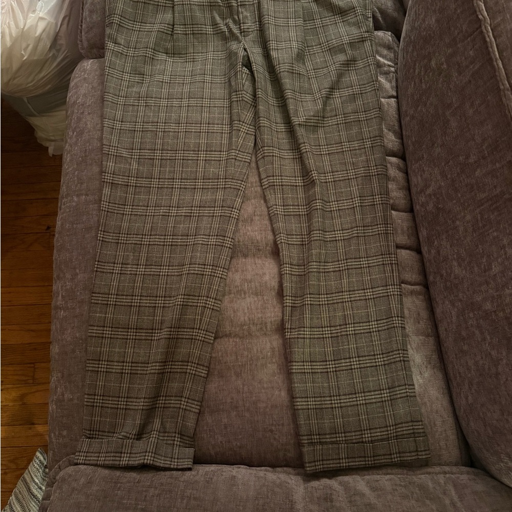 Sean John Men's Plaid Dress Pants - Brown and Gray
